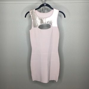 BCBGMaxAzria pink sequin bandage dress